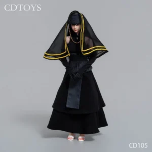 Presale CDTOYS 1/6 Scale CD105 Naruto Hyuuga Hinata Black Wedding Dress for 12'' Action Figures Body Accessory Decoration