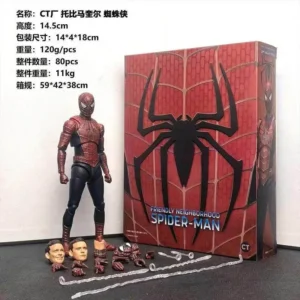 Ct Toys Shf 14cm Tobey Spider-Man Ko Articulated No Stand Action Figure Desktop Ornament Model Toys Collectible Periphery Gifts