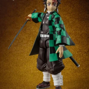 14cm Kamado Action Figure Demon Slayer Figma Dx-498 Tanjiro Movable Joints 3 Face Plates Nichirin Sword Maxfactory Figma Toys