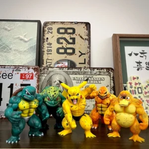 Pokemon Pikachu Action Figure Model Anime Cartoon Charizard Squirtle Psyduck Rampage Form Doll Toys Room Table Decoration Gifts