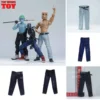 1/12 Scale Trendy Washed Straight Leg Jeans Belt Clothes Accessory Model Fit Set