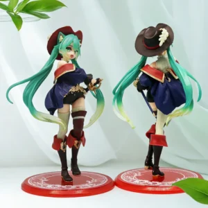 Anime Hatsune Miku Figure Fairy Tale Wonderland Hatsune Miku Puss in Boots Kawaii Action Figures Collector Display Model Toy Gift