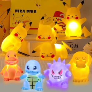 Pikachu Gengar Night Light Cute Anime Soft Light Bedroom Bedside LED Light Vinyl Desk Decoration Christmas Children's Toy Gift