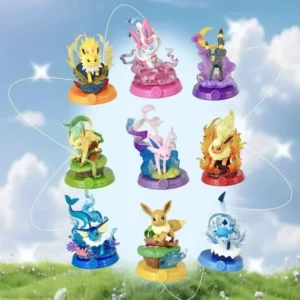 9 Styles Pokemon Eeveelution Model Set: Espeon Sylveon Glaceon Vaporeon Umbreon Flareon, Complete Anime Figure Collection Gift