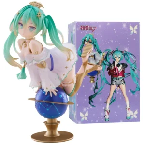 17cm Glittering Star ver. Hatsune Miku Anime Figure Kawaii Globe Girl Action Figure Collector Display Model Doll Toy for Kid Gift
