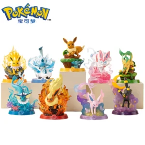 Genuine Original Pokemon Action Figure Eevee Sylveon Vaporeon Umbreon Espeon Flareon 9Style Anime Collection Model Doll Toy Gift