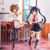 20cm K-ON Hirasawa Yui Nakano Azusa Cat Lap Milk Standing Anime Handmade Action Figure