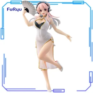 In Stock FuRyu Original Genuine Super Sonico Trio-Try-iT Figure White Chinese Dress Ver. Cheongsam 21cm Collections Model Toys