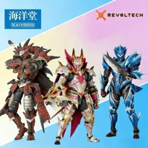 KAIYODO Original REVOLTECH Monster Hunter Rise Sunbreak Series Amatsu Set PVC Articulated Collectible Action Figure Display