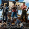 30cm One Piece Luffy Roronoa Zoro Vinsmoke Sanji Stand Posture PVC Statue Collectible Figure