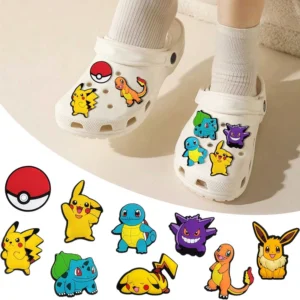 Cartoon Pokemon Pikachu Shoe Charms Anime Cute Charmander Squirtle Diy Accessories For Sandals Bags Decoration Gifts
