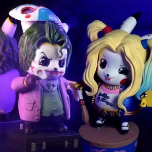 Marvel Anime DC 12CM Q Edition Clown Picchu Doll Figure Case Desktop Decoration Model Collection Christmas Surprise Gift