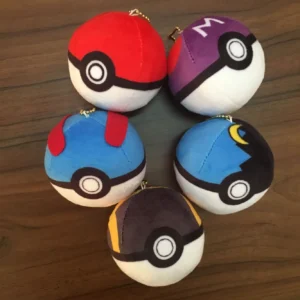 Anime Pokemon Elf Ball Soft Doll Pokeball Kawaii Pikachu Pendent Ornament Cute Keychain Kids Fans Charm Collectible Toys Gifts