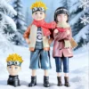 21cm Naruto Childhood Uzumaki Hinata Hyuga Couple Double Head Sculpt Collectible Figure