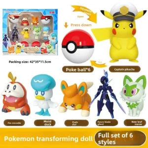 Genuine Pokemon Horizon Series Pikachu Ceruledge Sprigatito Fuecoco Quaxly Action Figure Cartoon Peripheral Trendy Toys Gifts