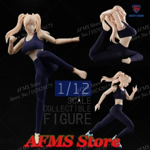 CRAZY FIGURE LT004 1/12 Scale Collectible Figure Kawaii Double Ponytail Sport Anime Girl Body 15Cm Women Soldier Action Figure
