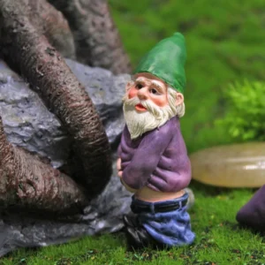 Fairy Garden Mini Gnomes Statue Resin Moss Micro Landscape Decoration Outdoor Fairy Miniature Dwarf Figurine Resin Ornaments