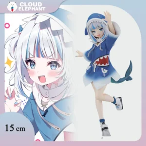Gawr Gura Figure Hololive Anime Figure Shark Style Kawaii Cute Model 15cm PVC Statue Collection Desktop Blue Ornament GK Gifts