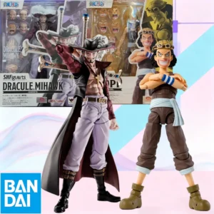 In Stock BANDAI Original Box S.H.Figuarts USOPP LUFFY Dracule Mihawk SHF Action Figure Model Toy Gift for Kid Foam Box Packaging