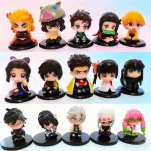 Hot Q Version Demon Slayer Sitting Ghost Doll Tanjiro Nidouzi Inosuke Zenizu Figure Action Figure Movie Model Toys Doll