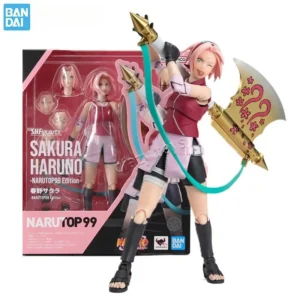 Bandai Original Genuine Figure Naruto Model Kit SHF Sakura Haruno NarutoP99 Collection Action Figure Model for Kids Toys Gifts