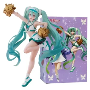 19cm Cheerleading Team Hatsune Miku Handmade anime Popularity King Hatsune Miku Handmade PVC Model Table Decoration Toy Gift