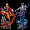 23cm Naruto Anime - Uzumaki & Uchiha Sasuke PVC Statue Desktop Collectible Figure