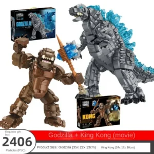Bandai Assembled Compatible Lego Building Blocks Godzilla King Kong Large Assembly Puzzle Toy Boy Ornament Gift