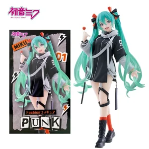 18cm Original Taito Vocaloid Hatsune Miku Fashion Anime Figure Punk Future Collection Desktop Decor Model Toys Christmas Gift