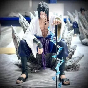 18cm NARUTO Uchiha Sasuke Mantra Seal Action Figure Sitting Pose Pvc Model Statue Collection Decoration Toys Gift Ornaments