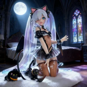 Azur Lane Janus Cat Ear Neko Devil Anime Figure 13.5cm PVC Painted GK Statue Desktop Ornament For Anime Fans Collectors