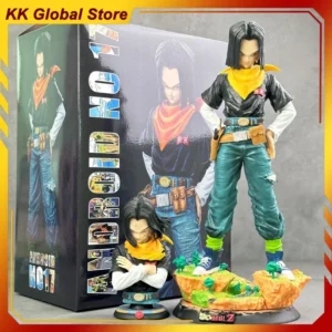31cm New Dragon Ball Anime Figure Android 17 Peripheral PVC Model Scene Statue Desktop Decoration Ornaments Birthday Gifts Toys