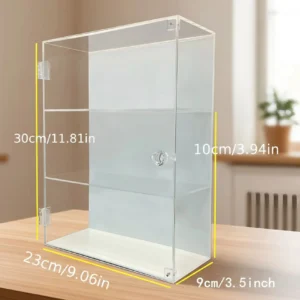 Acrylic display box is suitable for mini dolls, mini toys, collectibles, or stone transparent desktop 3-layer storage cabinets