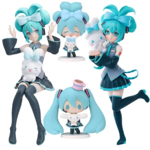 1PC 20cm/7.87inch Hatsune Miku X Cinnamoroll Anime Figure Kawaii Miku Action Figure PVC Collector Display Model Doll Toys Gifts