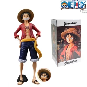 Original One Piece Anime Figure Confident Smiley Luffy Three Form Face Changing Action Figurine Doll PVC Model Toy Collect Gifts