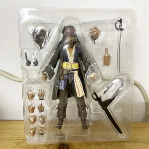 SHFiguats Pirates of the Caribbean Captain Jack Sparrow Action Figure Anime Collectable Model Toy For Christmas Gift