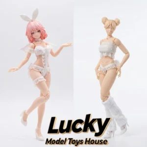 1/12 Rabbit Girl White Bustier Top Sexy Bodysuit Pearl Thong Pile UP Stockings Accessory For 6" Snail Shell Romankey Figure Body