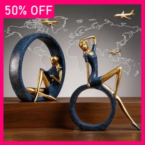 Collectibles Statues Luxurious Figures Handicrafts Literature Reading Girls Yoga Ornaments Bedroom Decorations Room Resin Crafts