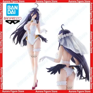 In Stock Bandai BANPRESTO Overlord Albedo Wedding Dress Desktop Cute Doll Anime Action Figure Toys Gift Model Collection