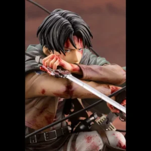 Shouya Attack On Titan Commander Levi Figurine Battle Damage Kneeling Blood Battle Figurine Anime Model