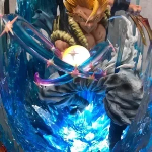 30cm Dragon Ball Figure Gogeta Anime Figures 3 Heads With Light Super Saiyan Vegeta Figurine Pvc Gk Statue Model Doll Toys Gifts