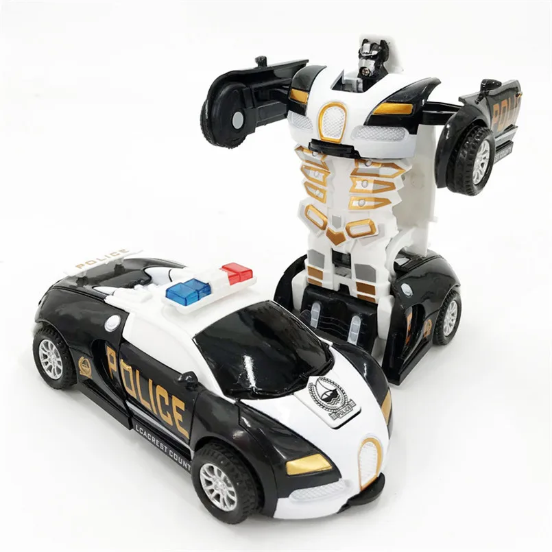One-key Automatic Transform Robot Car Model Plastic Funny Deformation Vehicles Action Figure — view 7