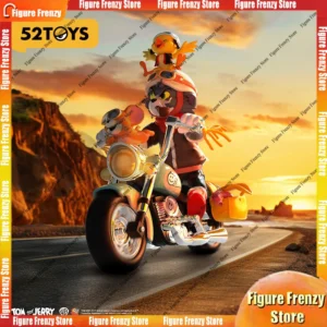 Special Offer52TOYS Tom and Jerry Retro Motorcycle Set 18cm Light-Up Collectible Cartoon Action Figure