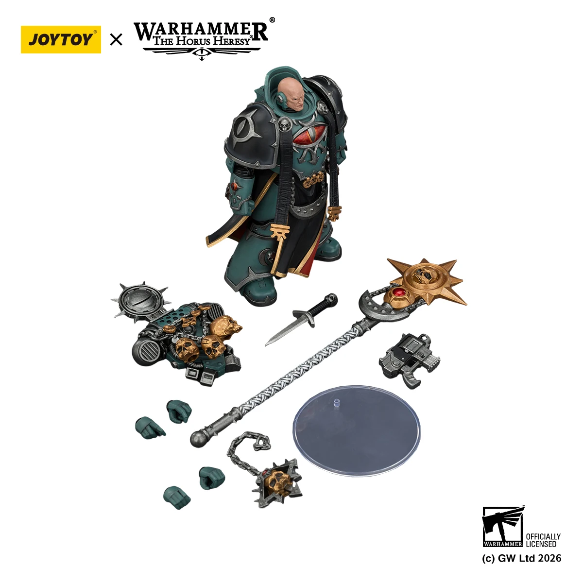 JOYTOY 1/18 Warhammer 40K Sons of Horus Dark Emissary Consul with Staff Action Figure — view 6