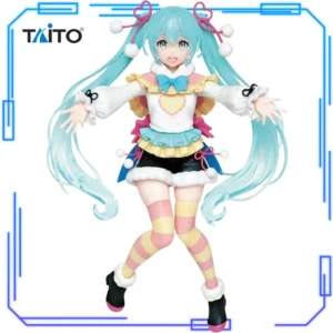 In Stock Taito Original Genuine Vocaloid Singer Hatsune Miku Winter Image Ver. 18cm Collections Model Toy Figures Birthday Gift