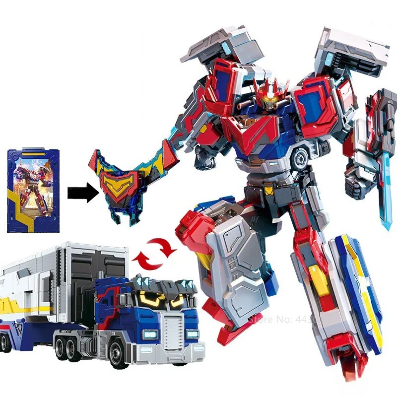 Metal Cardbot Blue Cop Trinity Transforming Robot Action Figure — view 7
