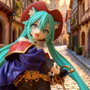 Anime Hatsune Miku Action Figure Tale Wonderland Miku Puss in Boots Anime Figurine Kawaii Girl Model Toy Adorable Decor Toy