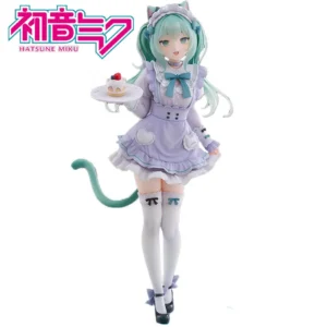 NEW Anime Hatsune Miku F:NEX Piapro Miku 1/7 Scale Cat Ear Maid Figure Kawaii PVC Model Collectible Desktop Ornament Gifts