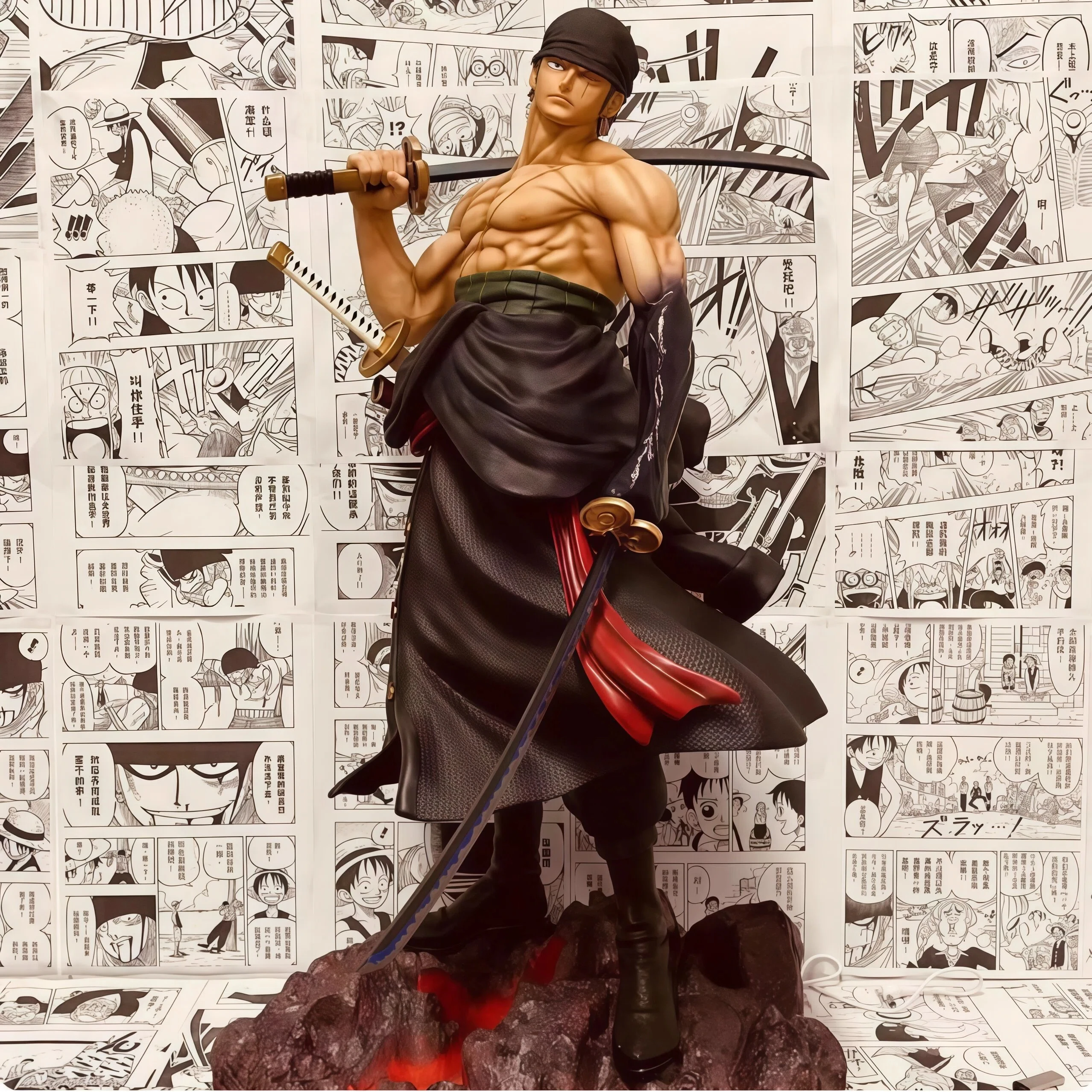 One Piece 73cm Roronoa Zoro&70cm Goose Step Luffy&70cm Dream Ace Super Large Collectible Figure