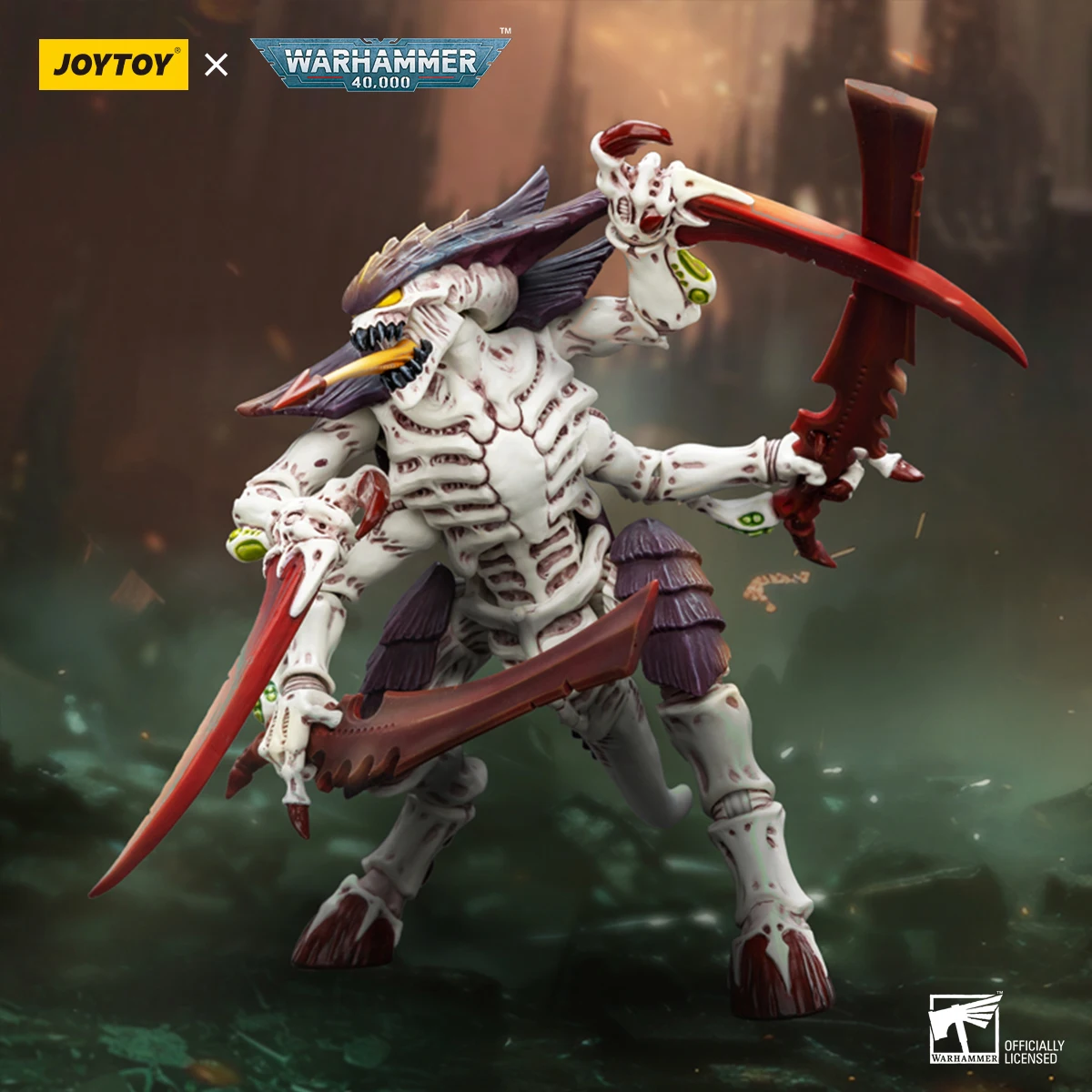 JOYTOY Warhammer 40k 1/18 Tyranids Hive Fleet Leviathan Tyranid Warrior with Boneswordg Action Figure
